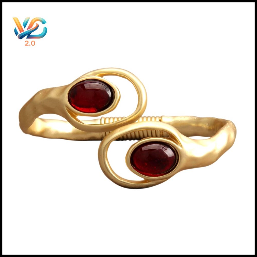 Copper Cuff Bracelet Stackable Open Bangle Adjust… - image 1